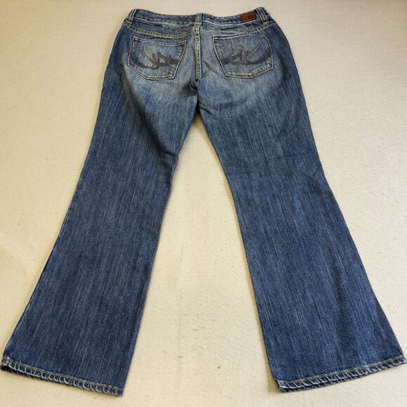 X2 Jeans Womens 6 Lowrise Bootcut Blue Quality Denim Slim W10 Short Y2K Pants - Picture 9 of 10